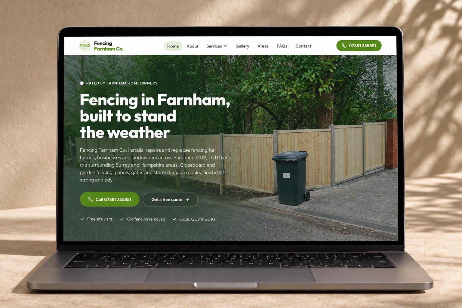 Website design mockup