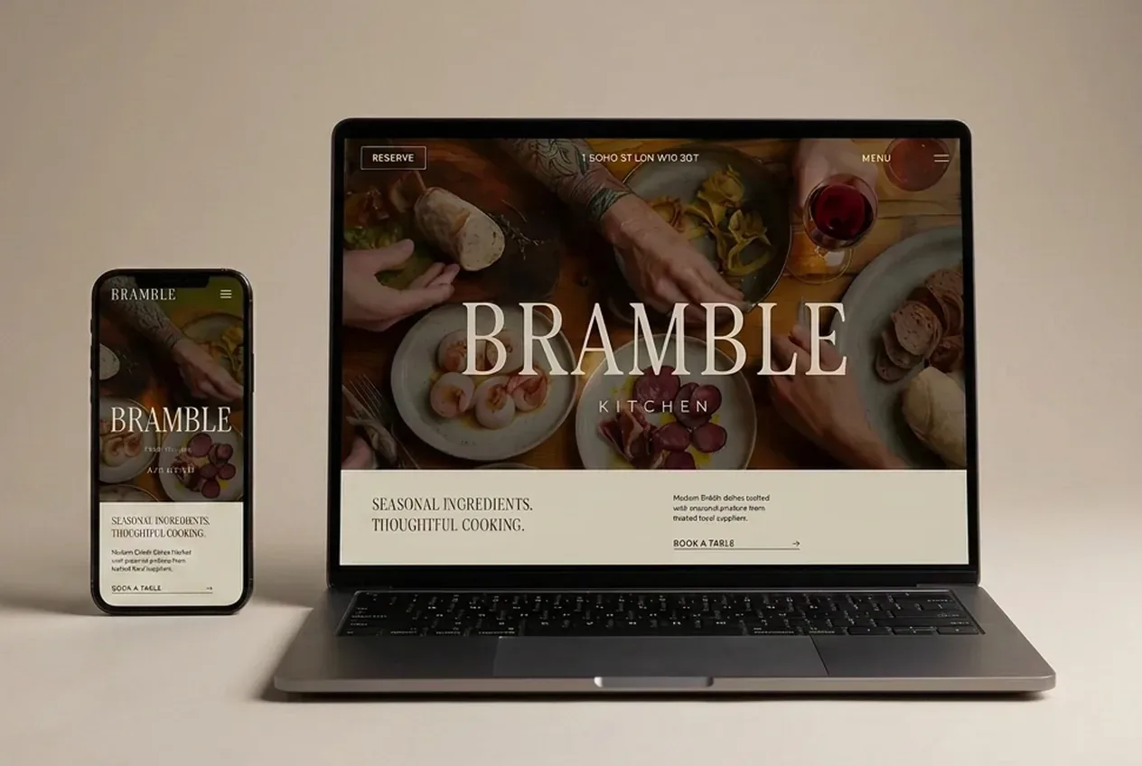 Website design mockup