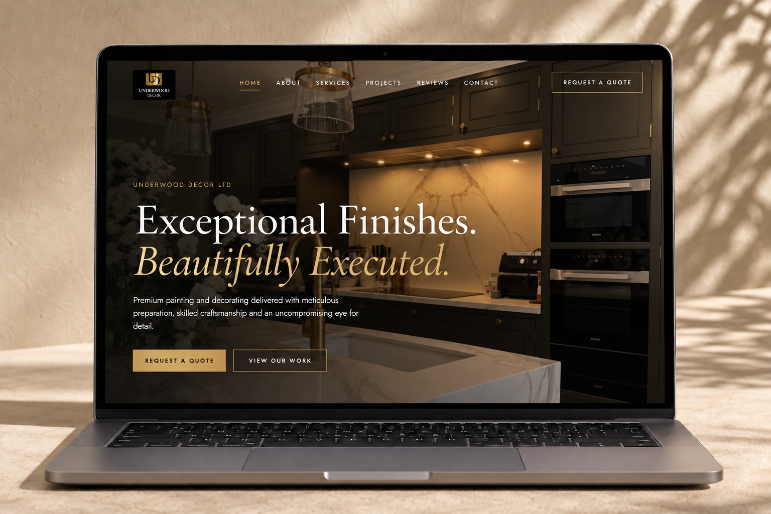 Website design mockup